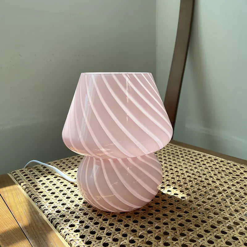 Vintage Glass Table Lamp for Bedroom or Guesthouse