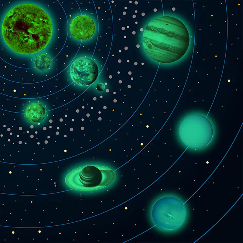 Glow-in-the-Dark Planet Wall Stickers for Kids' Room