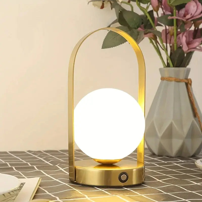 Dimmable Portable Wireless Metal Table Lamp with USB