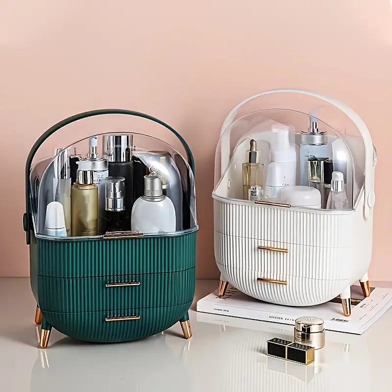 Large Capacity Handheld Cosmetic Organizer for Desktop