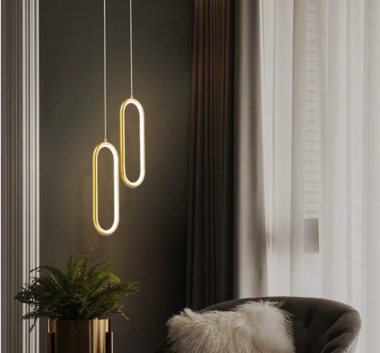 Nordic Style Adjustable Copper Pendant Light for Bedroom