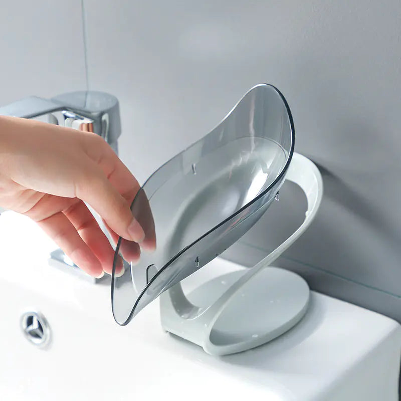Leaf Soap Holder with Suction Cup for Bathroom Use