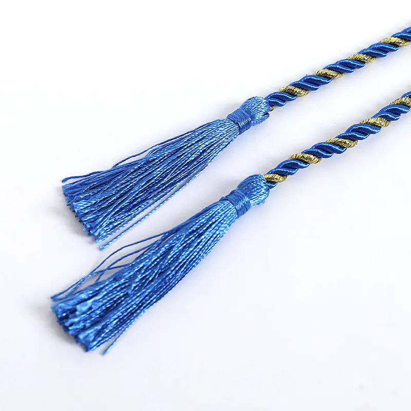 2 pcs Curtain Tieback Rope with Tassel, Blue/Gold