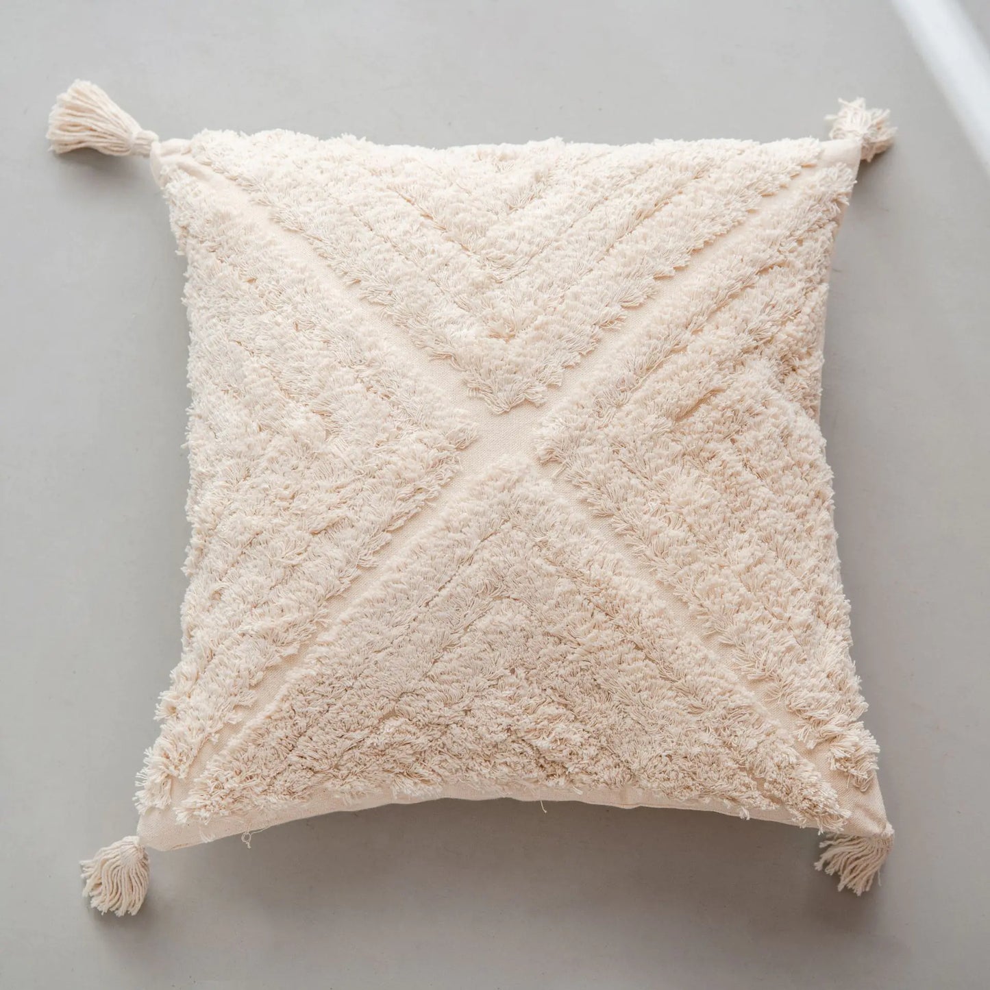 Ethnic Style Tufted Tassel Cushion Pillow Cover
