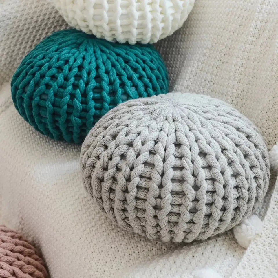 Creative Round Futon Handmade Thick Wool Woven Pillow