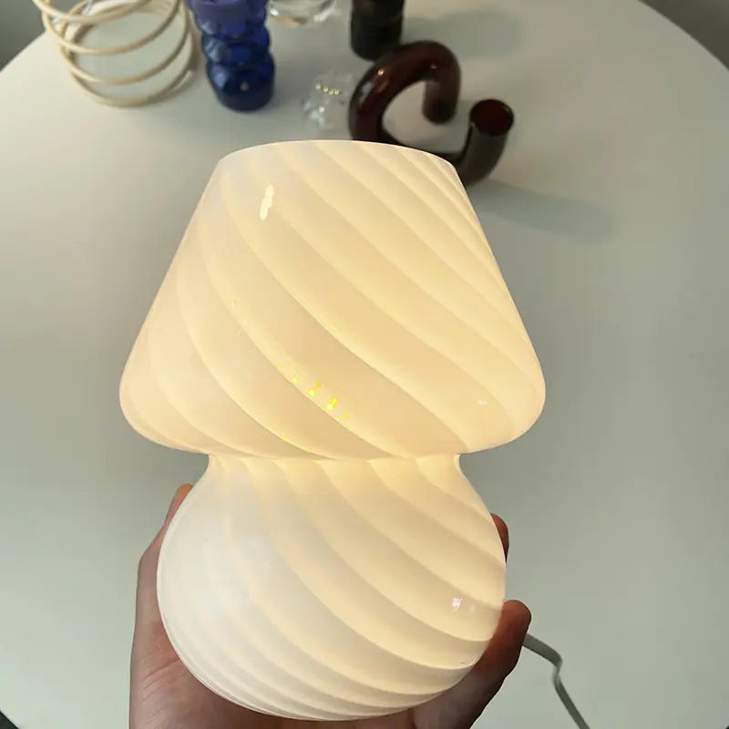 Vintage Glass Table Lamp for Bedroom or Guesthouse