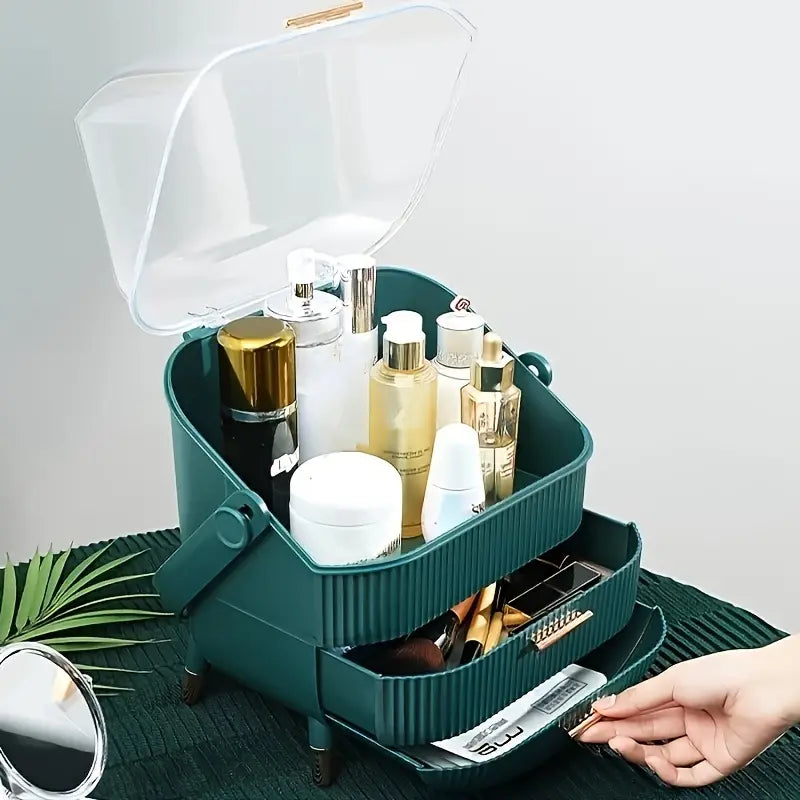 Large Capacity Handheld Cosmetic Organizer for Desktop
