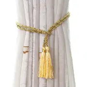 2 pcs Curtain Tieback Rope with Tassel, Blue/Gold