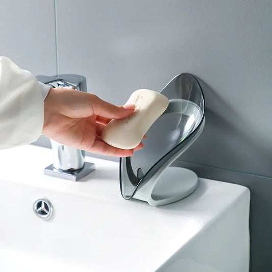 Leaf Soap Holder with Suction Cup for Bathroom Use