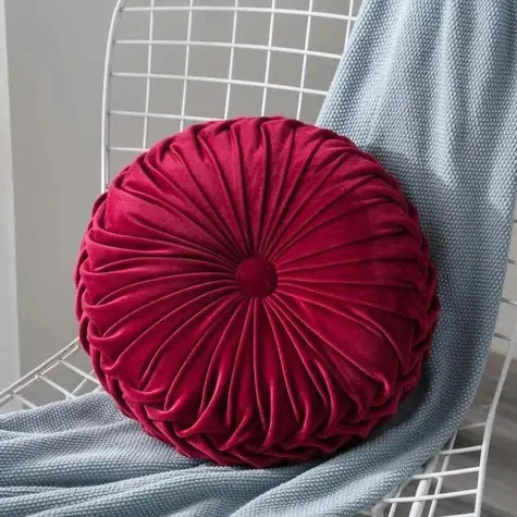 Dutch Velvet Pumpkin Cushion, Handmade Round Pillow