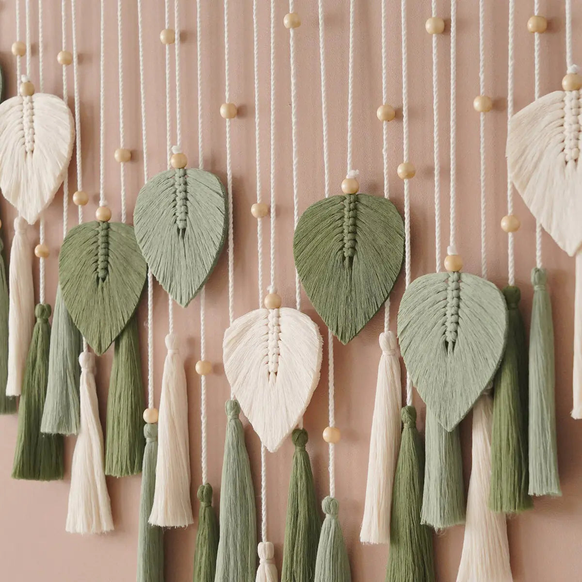 Handwoven Bohemian Leaf Tapestry for Kids' Room